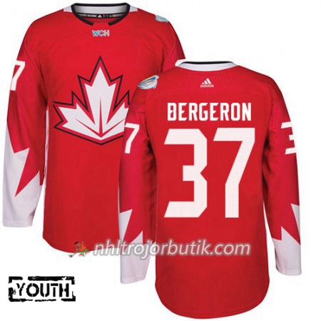 Kanada Tröja Patrice Bergeron 37 World Cup 2016 Barn Röd